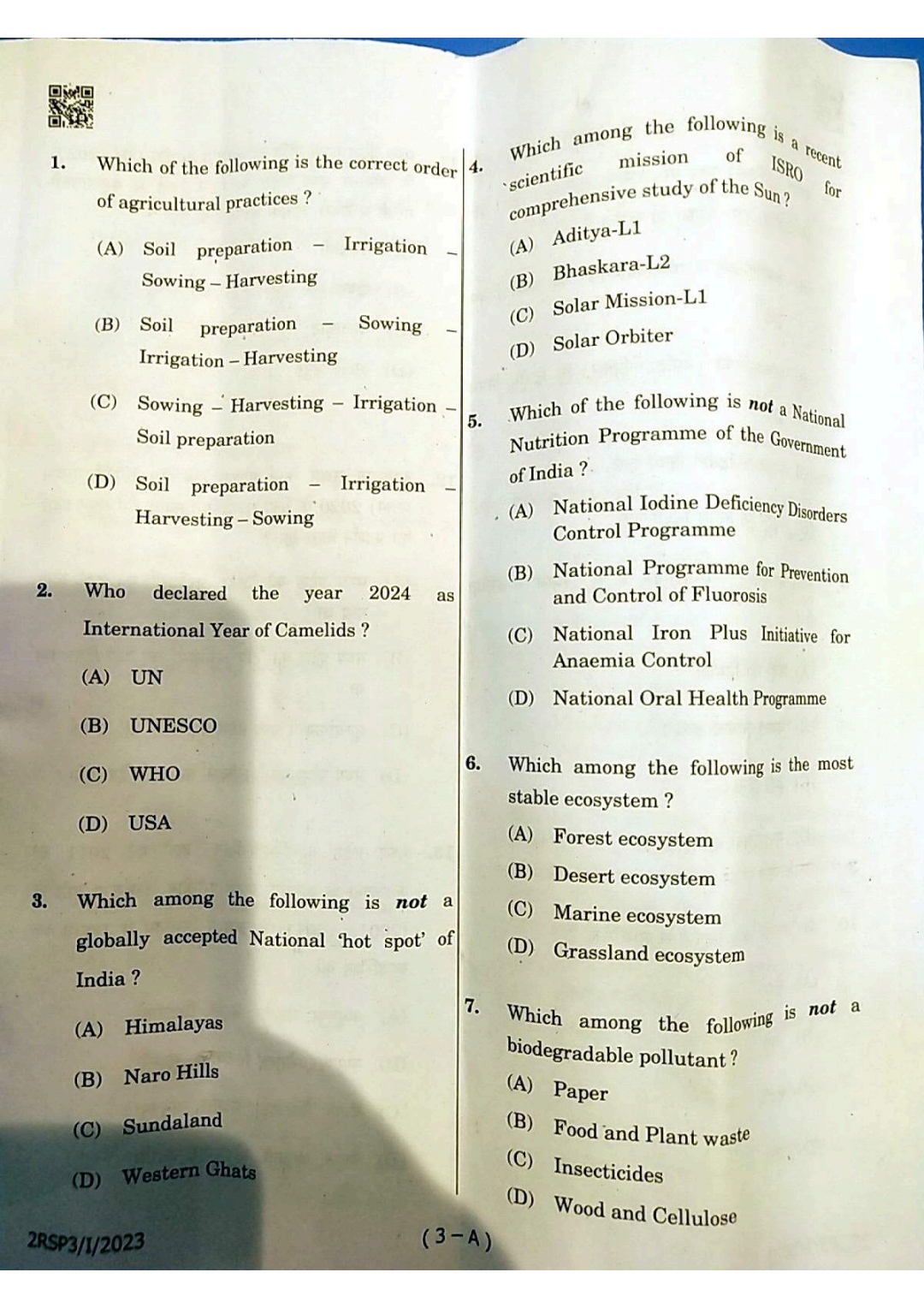 Today MPPSC Pre Question Paper 2023 कैसे आया है पेपर MPPSC Prelims Paper Download PDF MPPSC Pre Question Paper 2023 आपको एमपीपीएससी पाठ्यक्रम के अनुसार प्रश्नों का अभ्यास करने में सक्षम बनाता है। दिए गए लिंक से MPPSC Pre Question Paper 2023 पीडीएफ डाउनलोड करें।Today MPPSC Pre Question Paper 2023 कैसे आया है पेपर MPPSC Prelims Paper Download PDFMP Mahila Supervisor GK 2024 in hindi MPPSC प्रश्न पत्र 2023: 17 दिसंबर 2023 को, मध्य प्रदेश लोक सेवा आयोग ने राज्य भर में MPPSC प्रारंभिक परीक्षा 2023 आयोजित की। एमपीपीएससी परीक्षा के लिए दो पालियां होंगी, सुबह 10:00 बजे से दोपहर 12:00 बजे तक और दोपहर 2:15 बजे से शाम 4:15 बजे तक। एमपीपीएससी प्रारंभिक प्रश्न पत्र 2023 को नीचे दिए गए लिंक का उपयोग करके सीधे इस लेख से डाउनलोड किया जा सकता है।एमपीपीएससी प्रारंभिक परीक्षा में दो मुख्य पेपर होते हैं: सामान्य अध्ययन और सामान्य योग्यता परीक्षण। दोनों पेपर वस्तुनिष्ठ (एमसीक्यू) प्रकार के पेपर हैं और प्रत्येक 200 अंकों का है। प्रत्येक पेपर के लिए उम्मीदवारों को 120 मिनट या 2 घंटे का समय दिया जाता है।