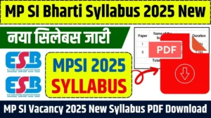 MP SI Bharti Syllabus 2025