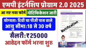 MP Internship Program 2.0 2025 New: एमपी इंटर्नशिप योजना 2.0 आवेदन शुरू,₹25,000 प्रतिमाह सैलरी
