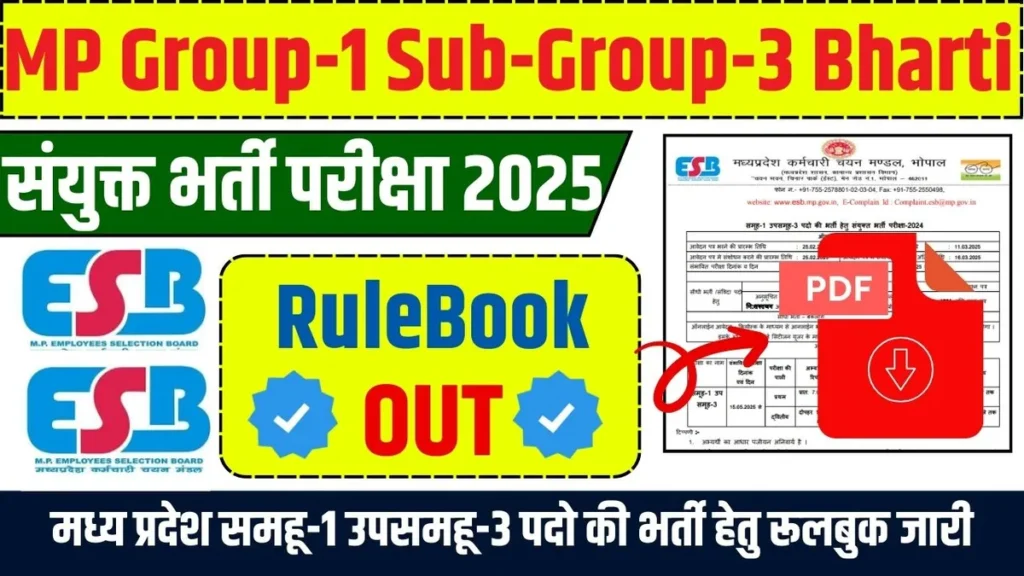 MPESB Group-1 Sub-Group-3 Vacancy 2025MPESB Group-1 Sub-Group-3 Vacancy 2025