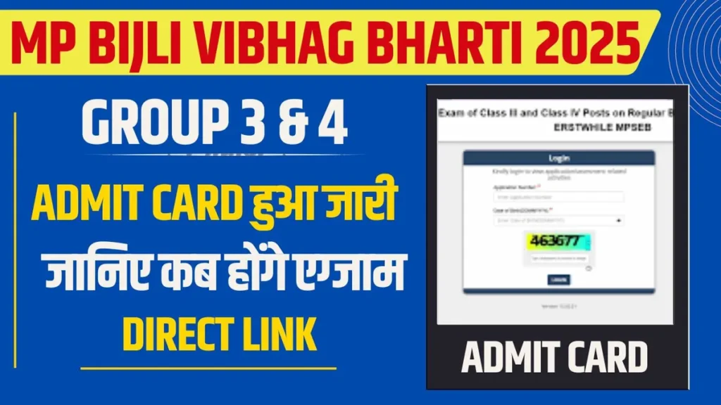 MP Bijli Vibhag Bharti Admit Card 2025