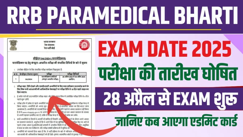 RRB Paramedical Exam 2025