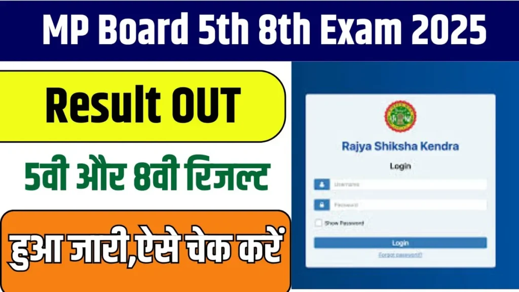 MP Board 5th 8th Class Result 2025