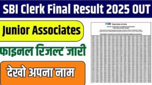SBI Clerk Final Result 2025