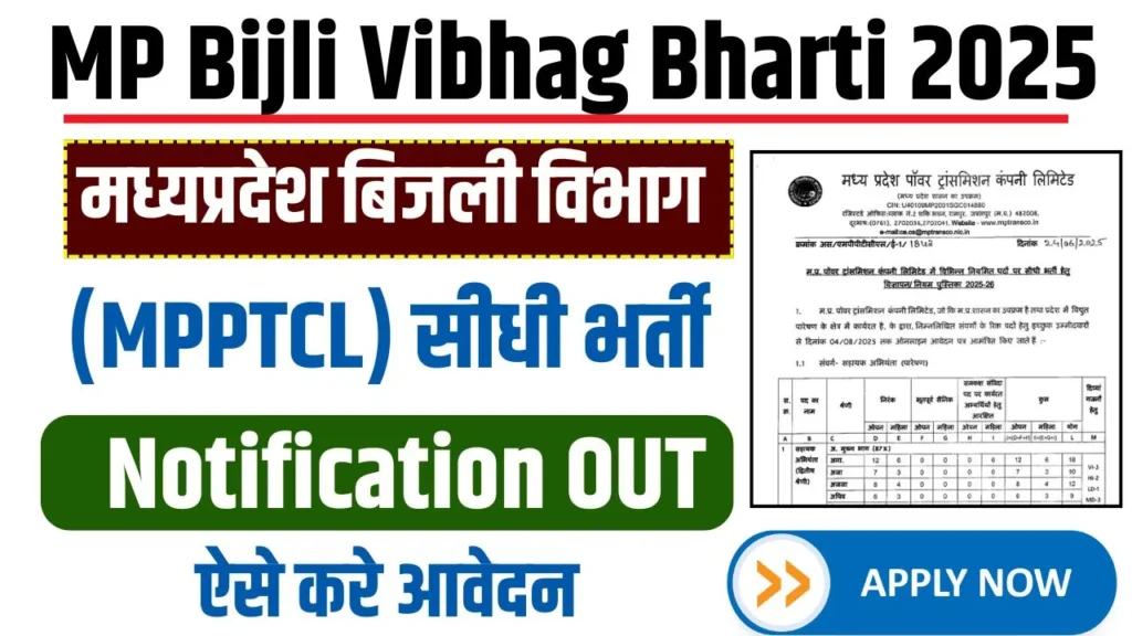 MP Bijli Vibhag Bharti 2025