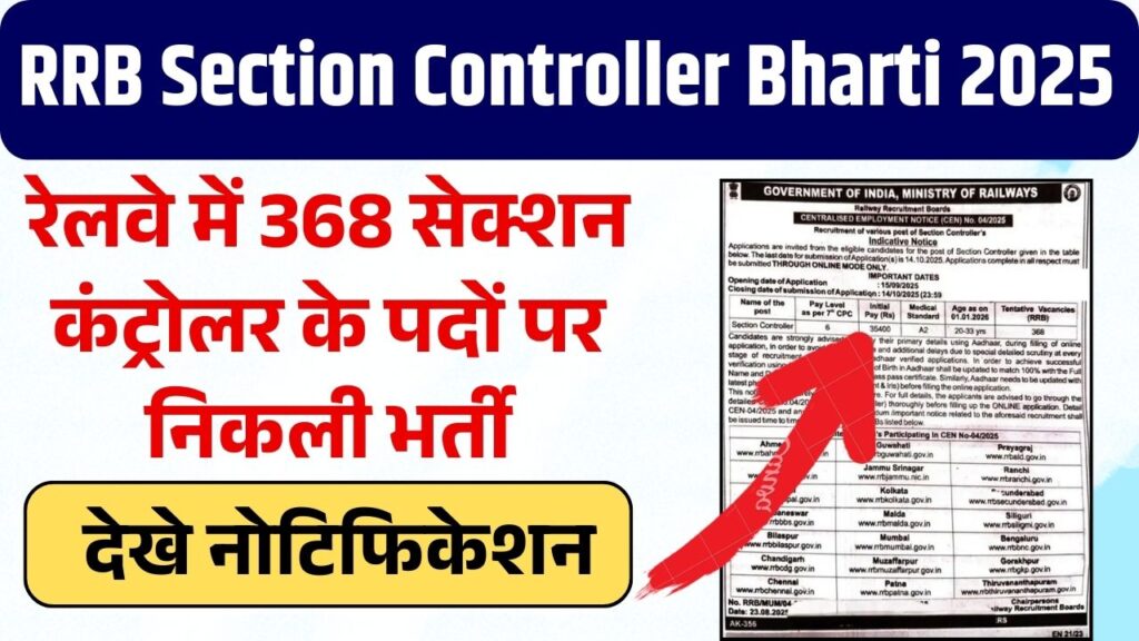 RRB Section Controller Bharti 2025