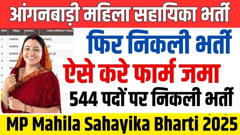 MP Mahila Sahayika Bharti 2025 New: लोक शिक्षण संस्थान में महिला सहायिका के 544 पदों पर निकली भर्ती, ऐसे करे आवेदन