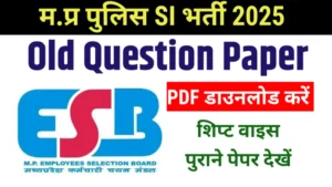 MP Police SI previous year Question Paper Pdf Download