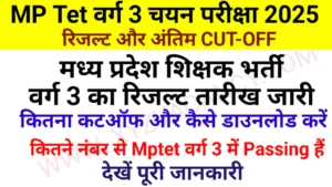 MPTET Varg 3 Cutoff 2025