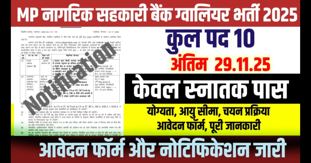 MP Nagarik Sakahari Bank Bharti 2025