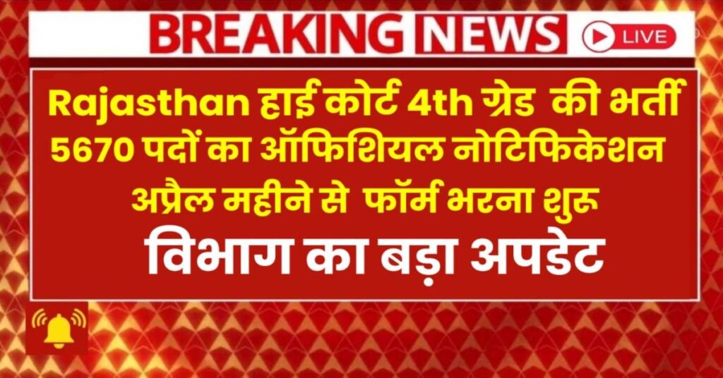Rajasthan High Court 4th Grade Bharti 2026: Exam Date, Eligibility, Syllabus & Complete Details Rajasthan High Court 4th Grade Bharti 2026: Exam Date, Eligibility, Syllabus & Complete Details
