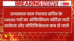 Rajasthan Gram Panchayat Vacancy 2026 | 14,000 Posts Notification Out | Eligibility & Salary,राजस्थान ग्रामीण पंचायती राज विभाग पदों पर बड़ी भर्ती, नोटिस जारी
