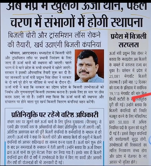 MP Bijli Police Bharti 2026 New:MP बिजली पुलिस भर्ती 2026 बड़ी अपडेट, ऊर्जा थाना योजना से खुल सकता है रास्ता,