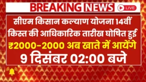 Cm kisan kalyad 14vi kist kab aaegi ऑफिशल तारीख घोषित:83 लाख किसानों को ₹2000,2000 मिलेगा किसान कल्याण पैसा अब डायरेक्ट खाते में सीधे