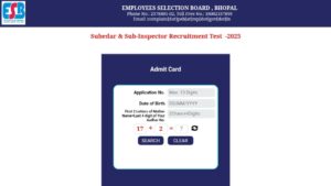 MP Police SI Admit Card 2025,