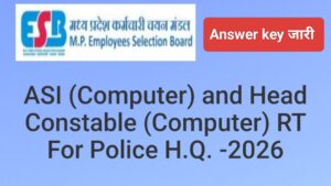 MP ASI & Head Constable (Computer) Answer key 2026 Release Today