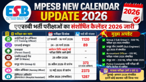MPESB संशोधित भर्ती कैलेंडर 2026 जारी-MP New Exam calendar में कौन कौन सी नई भर्ती जुड़ी