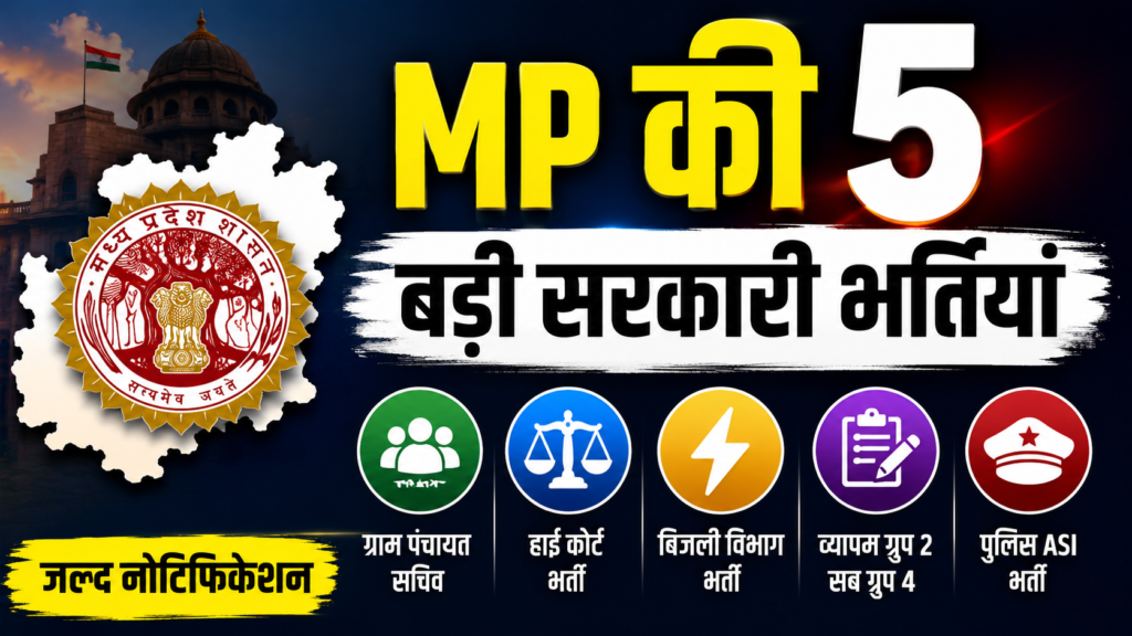 मध्य प्रदेश में कंप्यूटर अभ्यर्थियों के लिए 5 सबसे बड़ी सरकारी भर्तियां, जल्द आएंगे नोटिफिकेशन मध्य प्रदेश में कंप्यूटर अभ्यर्थियों के लिए 5 सबसे बड़ी सरकारी भर्तियां, जल्द आएंगे नोटिफिकेशन