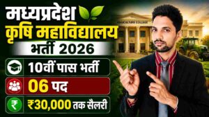 MP Agriculture College Recruitment 2026 New: कृषि महाविद्यालय टीकमगढ़ में 6 पदों पर भर्ती