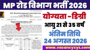 MPRDC Manager Vacancy 2026 Notification out- एमपी रोड विभाग में मैनेजर के लिए आवेदन और नोटिफिकेशन जारी