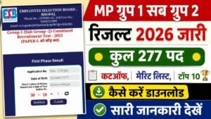 MPESB Group 1 Sub Group 2 Result 2026 Download : मध्यप्रदेश ग्रुप 1 सब ग्रुप 2 रिजल्ट जारी, मेरिट लिस्ट, वेटिंग लिस्ट, कट ऑफ लिस्ट एवं Score डाउनलोड करें