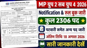 MP ESB Group 2 Sub Group 4 Vacancy 2026 Rule Book out: एमपी ग्रुप 2 सब ग्रुप 4 पटवारी समेत अन्य 2306 पदों के लिए नोटिफिकेशन और आवेदन शुरू