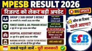 MPESB Result 2026 बिग अपडेट: Group 2 Sub Group 3, Forest Guard, Jail Prahari और Hospital Assistant रिजल्ट अपडेट