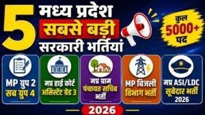 MP Govt. Job 2026,आ गई 5 सरकारी नौकरी एमपी कम्प्यूटर छात्रों के लिए, कुल 5000 पदों का आवेदन और नोटिफिकेशन जारी